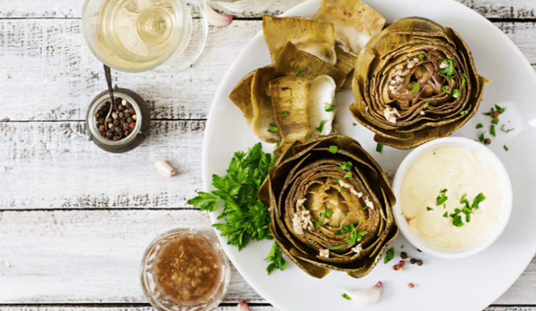 Roasted Artichokes with Quick Garlic Aioli for a Great Healthy Holiday Appetizer