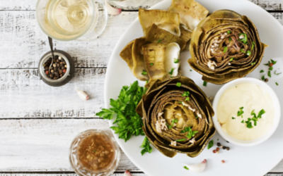 Roasted Artichokes with Quick Garlic Aioli for a Great Healthy Holiday Appetizer