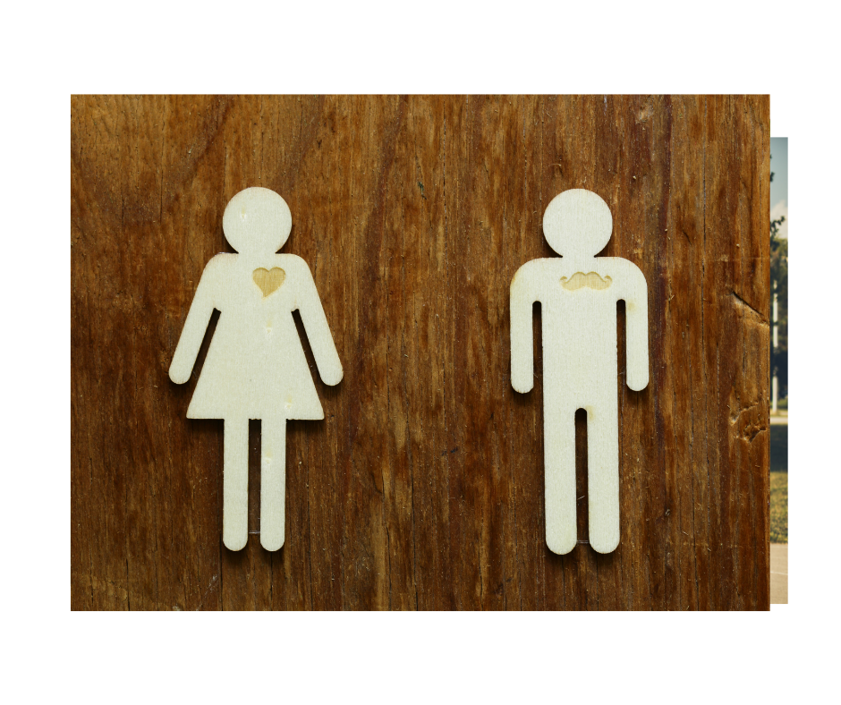 male and female body paper cutouts